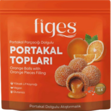 Portakal Topları Portakal Parçacığı Dolgulu  100 gr