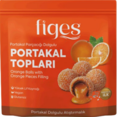 Portakal Topları Portakal Parçacığı Dolgulu  100 gr